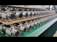 2οδική 3pc PTFE πλήρως ενσωματωμένη υψηλή βαλβίδα σφαίρας πλατφόρμας